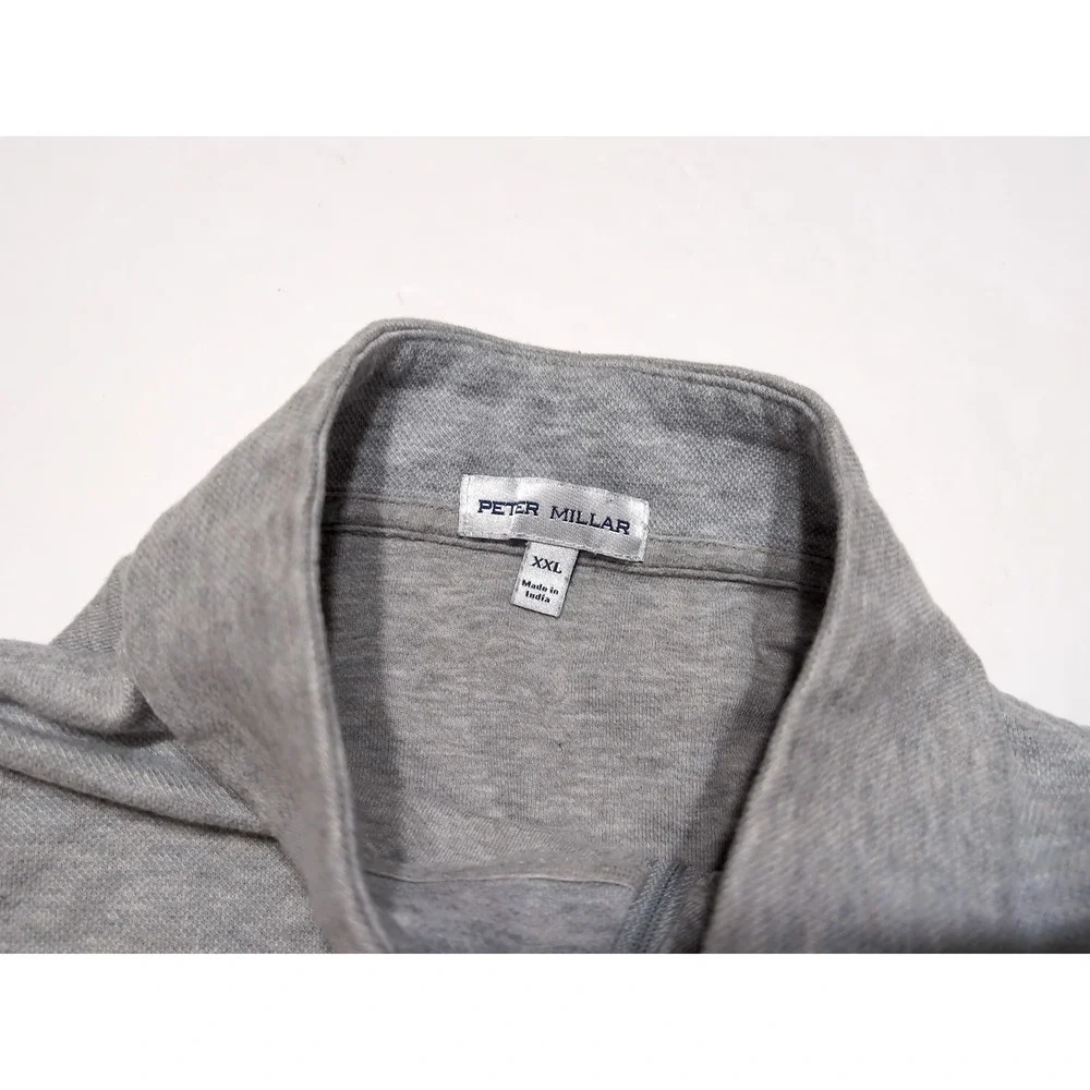 PETER MILLAR Detroit Tigers MLB Quarter Zip Sweater Mens XXL Gray